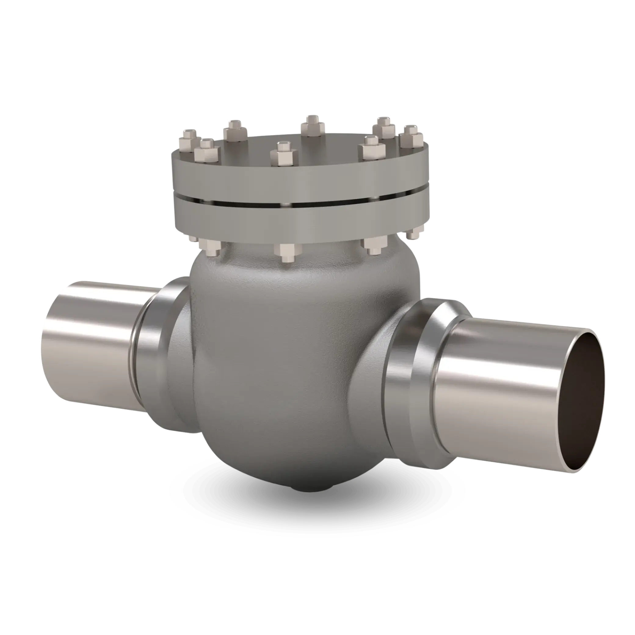 Bolted bonnet piston check valve